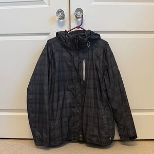 Columbia Men's Black Plaid Raincoat